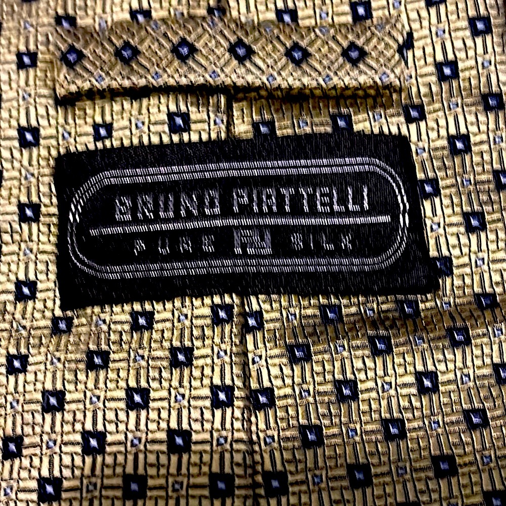 Bruno Piatelli Gold and Grey Patterned Tie